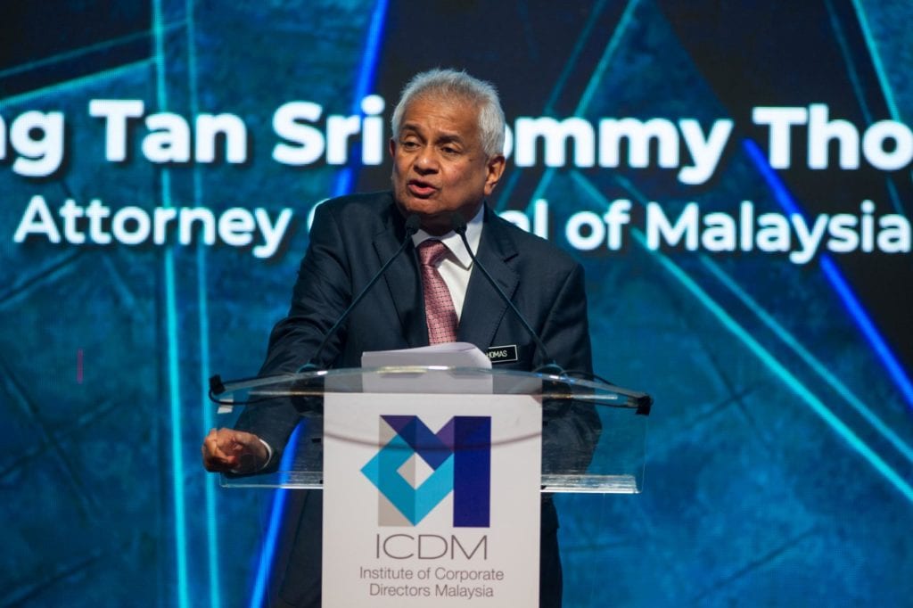 Photo 2 YBhg Tan Sri Tommy Thomas Attorney General Malaysia ICDM IDS2019 15 Oct 20191