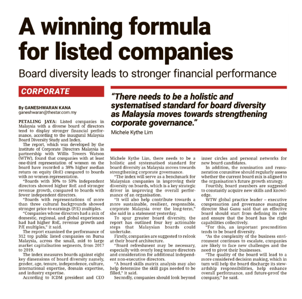 8 Apr 2021 The Star A winning formula for listed companies 01